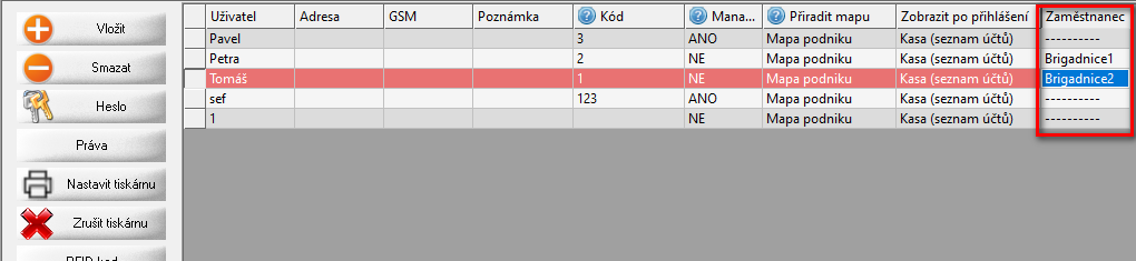 V přehledu zaměstnanců si vyfiltrujeme daného zaměstnance a krom docházky zde vidíme jeho provize z prodeje v pokladním systému AWIS