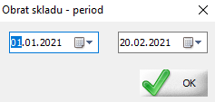 Obrat skladu v pokladním systému AWIS