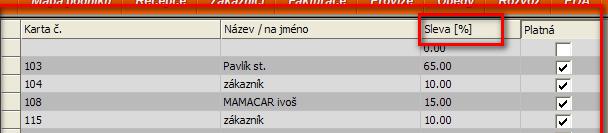 Detail parametru v pokladním systému AWIS