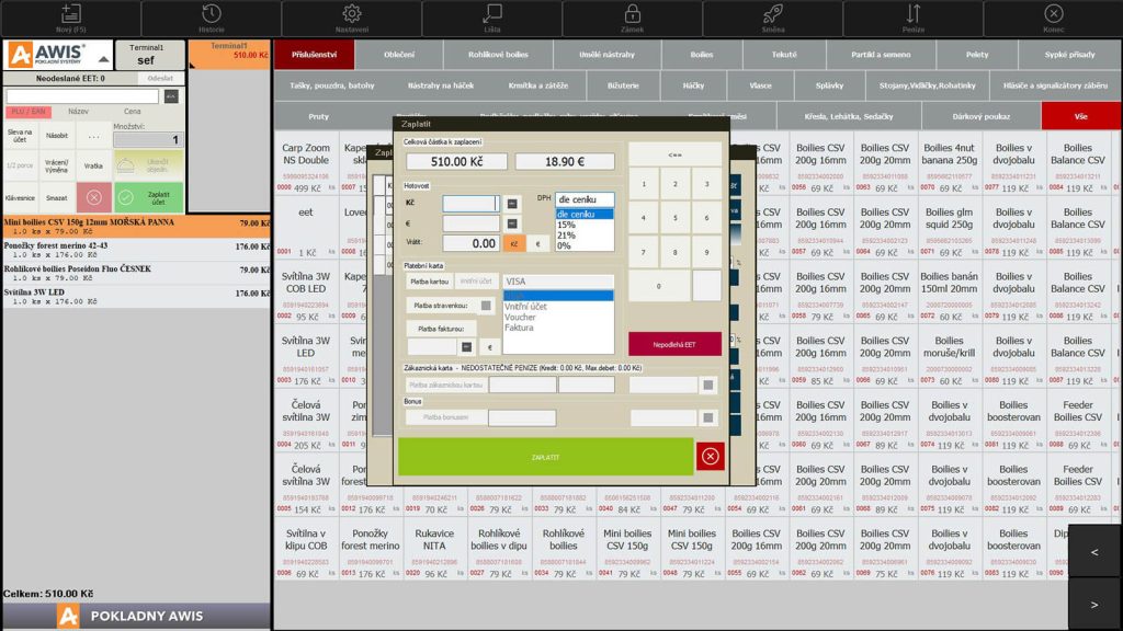 pokladní systém AWIS Obchod 1