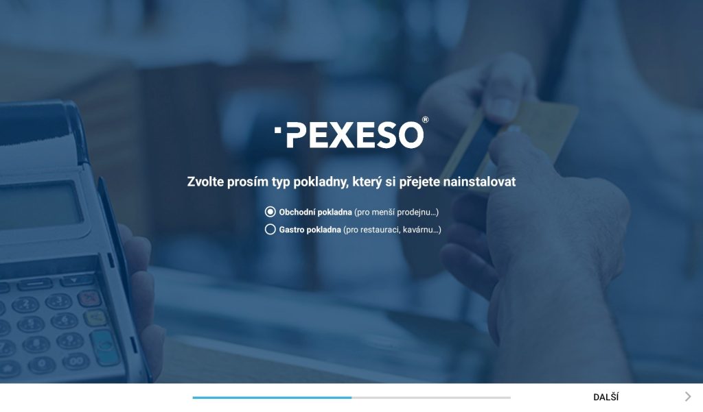 Pokladní systém PEXESO - výběr obchodu
