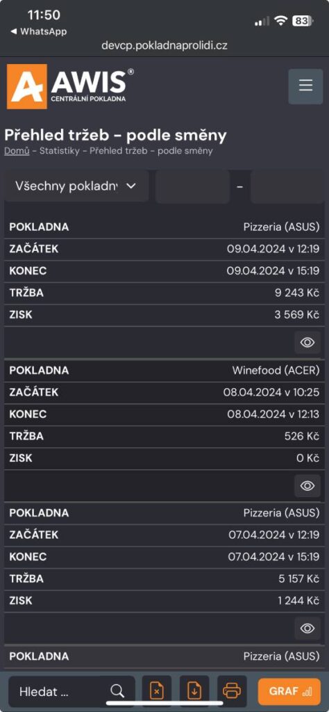 Centrální pokladna - nový design