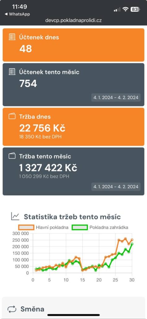 Centrální pokladna - nový design