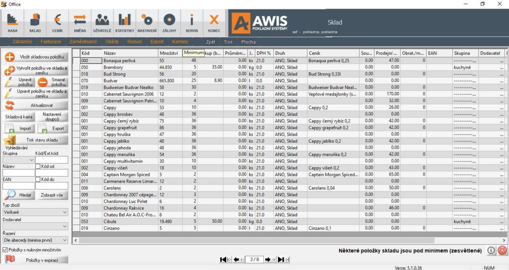 AWIS Gastro - screen